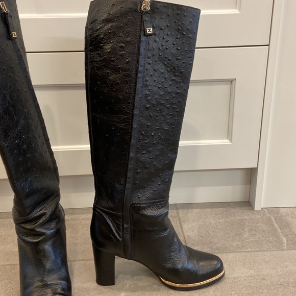 ESCADA Leather Knee-high Boots, Sz 39 - Picture 10 of 16